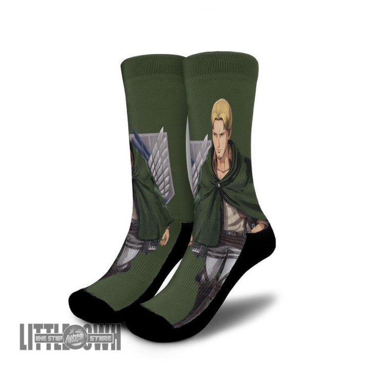 Erwin Smith Symbols Attack On Titan Anime Cosplay Custom Socks - LittleOwh - 1