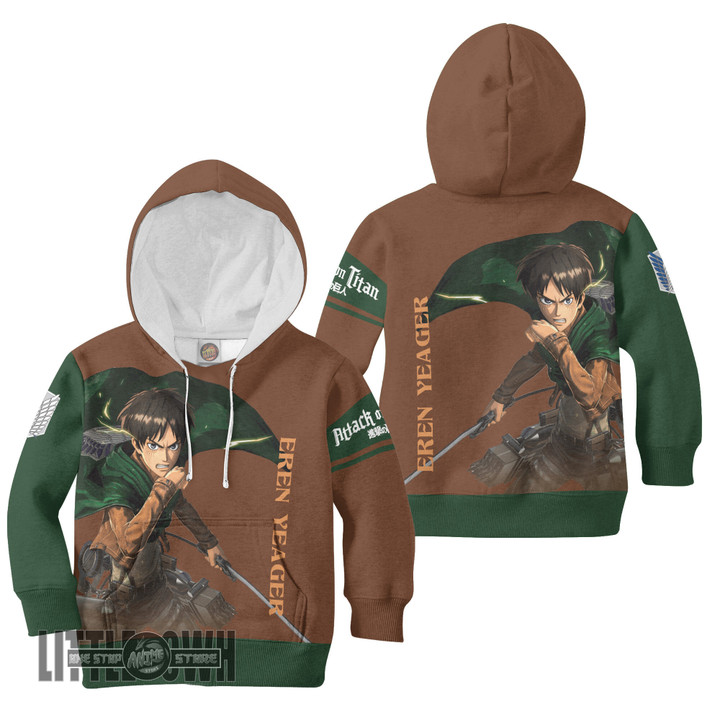 Anime Kids Hoodie and Sweater Eren Yeager Custom Attack On Titan Cosplay Costume