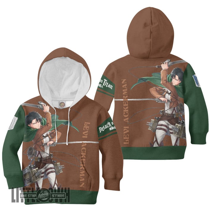 Levi Ackerman Anime Kids Hoodie and Sweater Custom Attack On Titan Cosplay Costume