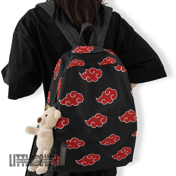 Akatsuki Cloud Pattern Backpack Custom Naruto Anime School Bag