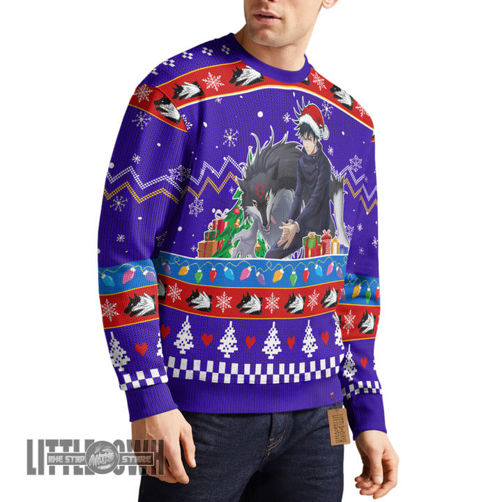 Megumi Fushiguro Knitted Sweatshirt Custom Jujutsu Kaisen Ugly Sweater Anime Christmas Gift