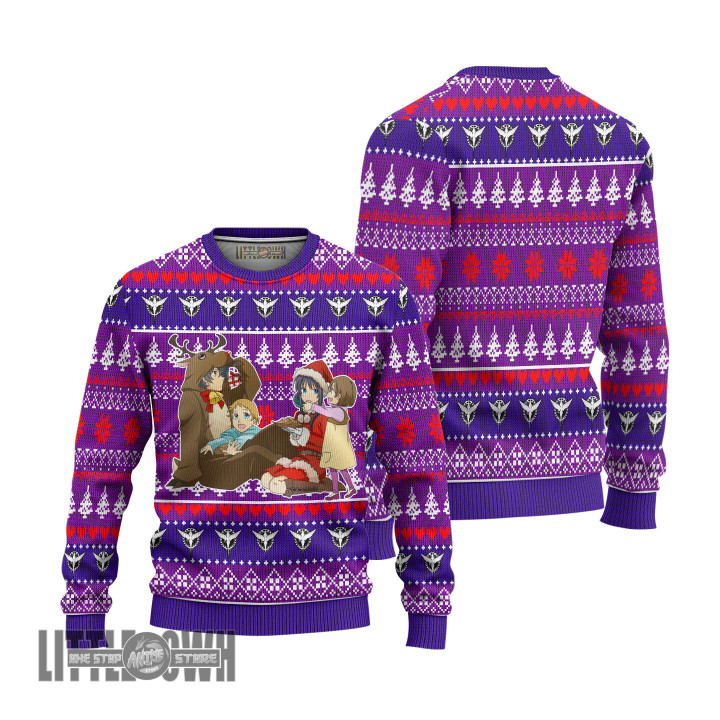 Gundam Ugly Sweater Marina x Setsuna Custom Knitted Sweatshirt Anime Christmas Gift