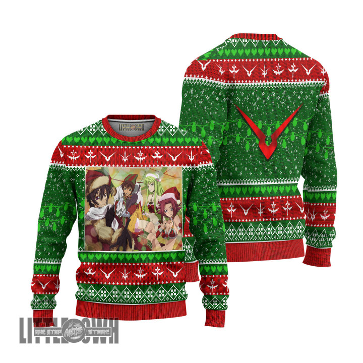 Code Geass Ugly Sweater Custom Characters Knitted Sweatshirt Anime Christmas Gift