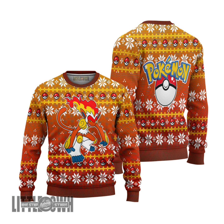 Infernape Ugly Christmas Sweater Pokemon Custom Knitted Sweatshirt