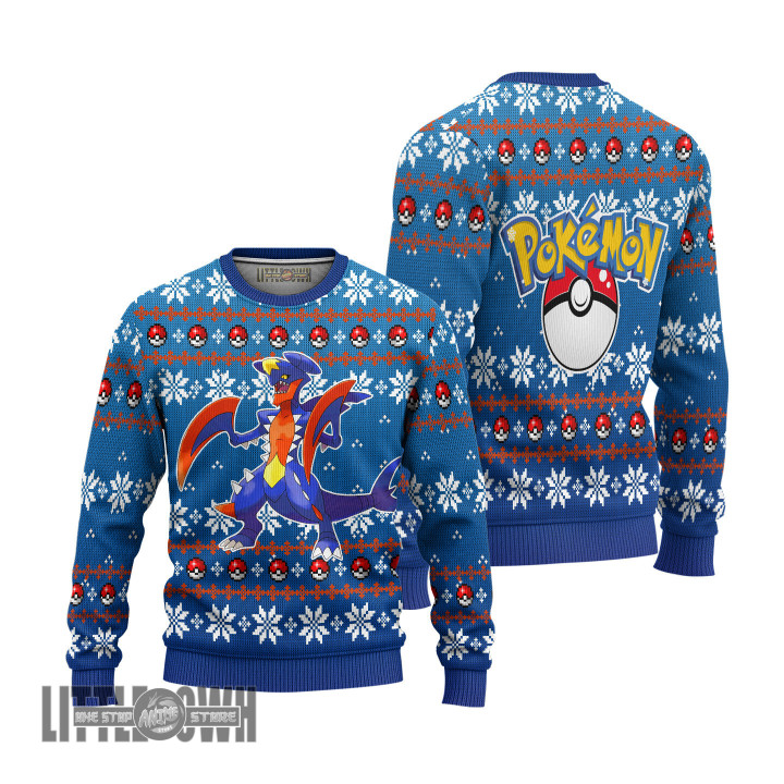Garchomp Ugly Christmas Sweater Pokemon Custom Knitted Sweatshirt