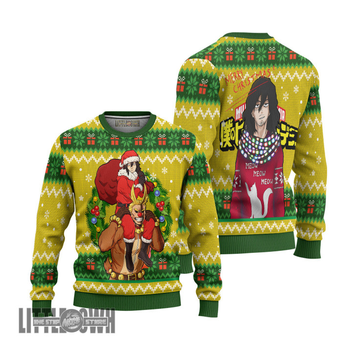 Shota Aizawa Ugly Christmas Sweater My Hero Academia Knitted Sweatshirt