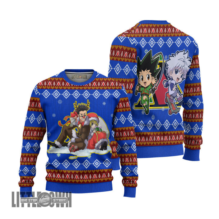 Hunter x Hunter Ugly Christmas Sweater Kurapika x Leorio Custom Knitted Sweatshirt