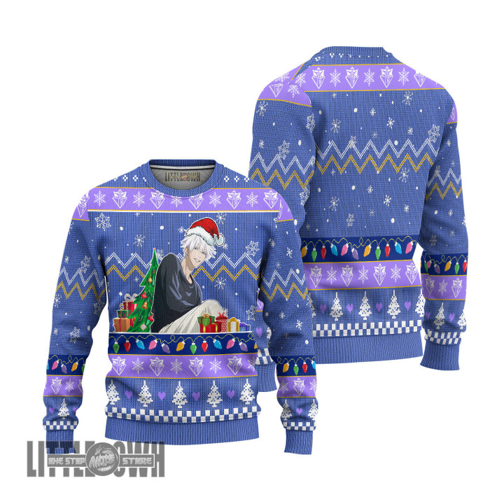 Satoru Knitted Sweatshirt Custom Jujutsu Kaisen Ugly Sweater Anime Christmas Gift
