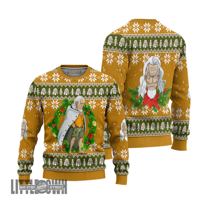 One Piece Ugly Sweater Silvers Rayleigh Custom Knitted Sweatshirt Anime Christmas Gift