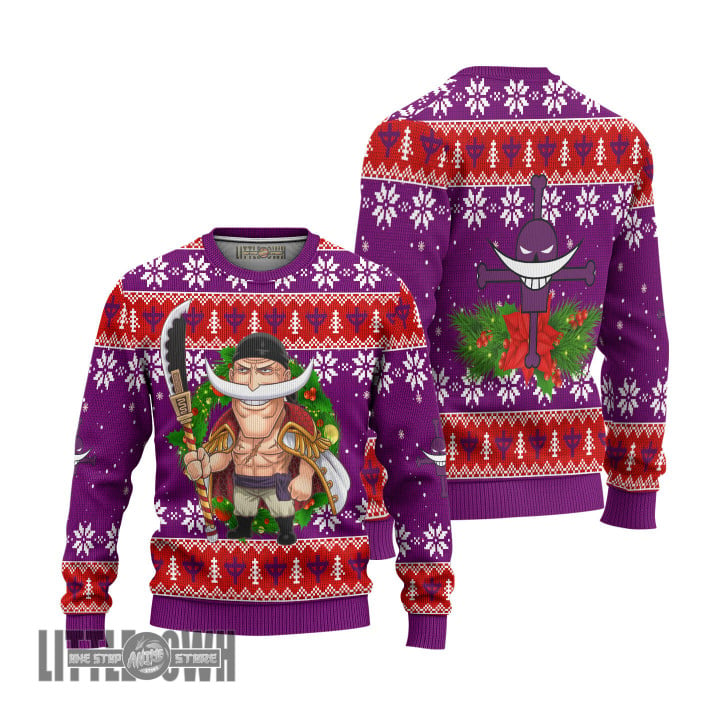 One Piece Ugly Sweater Edward Newgate Custom Knitted Sweatshirt Anime Christmas Gift