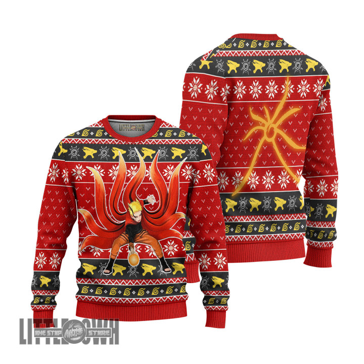 Naruto Baryon Mode Knitted Ugly Christmas Sweater