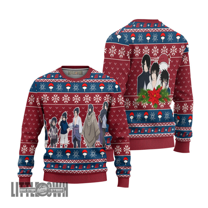 Naruto Ugly Christmas Sweater Sasuke Gaiden Knitted Sweatshirt