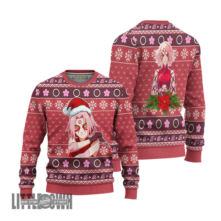 Naruto Ugly Christmas Sweater Sakura Sage Mode Knitted Sweatshirt