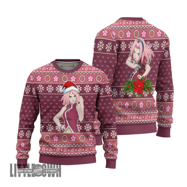 Naruto Ugly Christmas Sweater Sakura 32 Age Knitted Sweatshirt