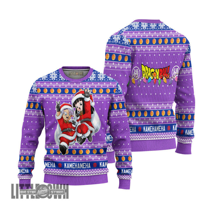 Trunks x Mai Ugly Sweater Dragon Ball Custom Knitted Sweatshirt Anime Christmas Gift