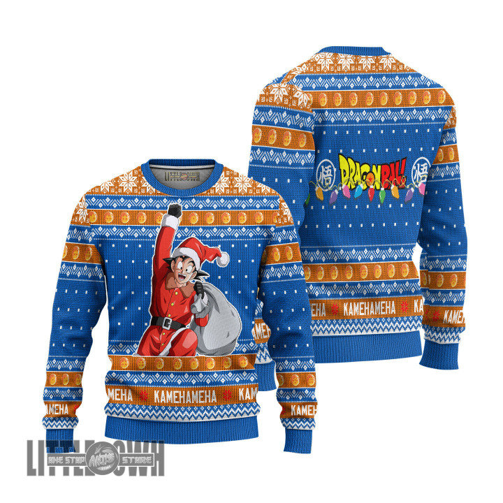 Dragon Ball Ugly Christmas Sweater Son Goku Custom Anime Knitted Sweatshirt