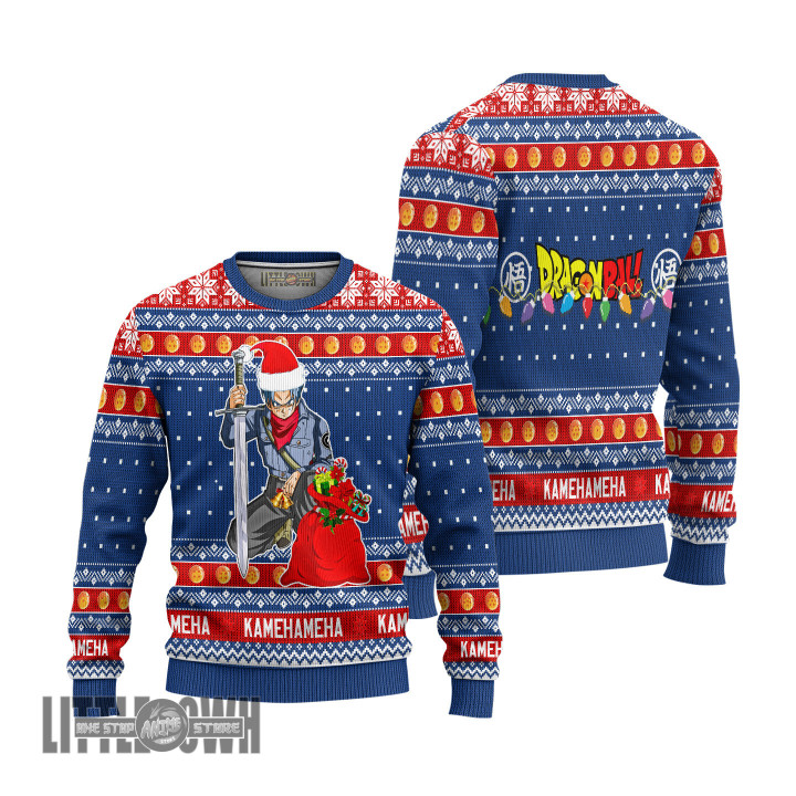 Dragon Ball Ugly Christmas Sweater Future Trunks Custom Anime Knitted Sweatshirt