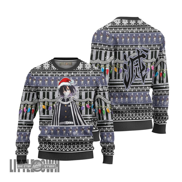 Obanai Ugly Christmas Sweater Demon Slayer Custom Anime Knitted Sweatshirt