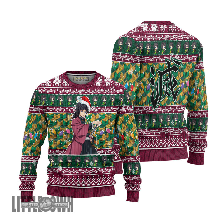 Giyu Tomioka Ugly Christmas Sweater Demon Slayer Custom Anime Knitted Sweatshirt