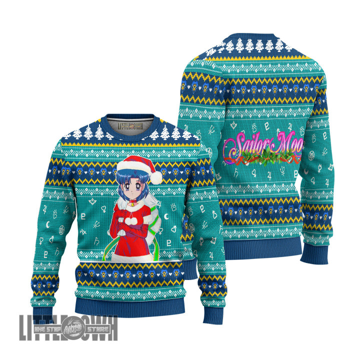 Sailor Mercury Ugly Christmas Sweater Sailor Moon Custom Anime Knitted Sweatshirt