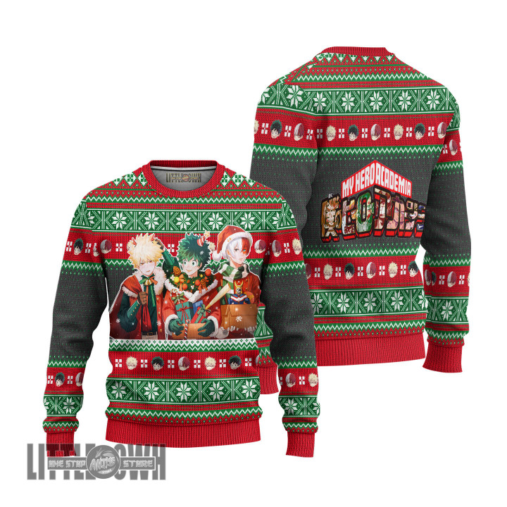 My Hero Academia Characters Knitted Ugly Christmas Sweater