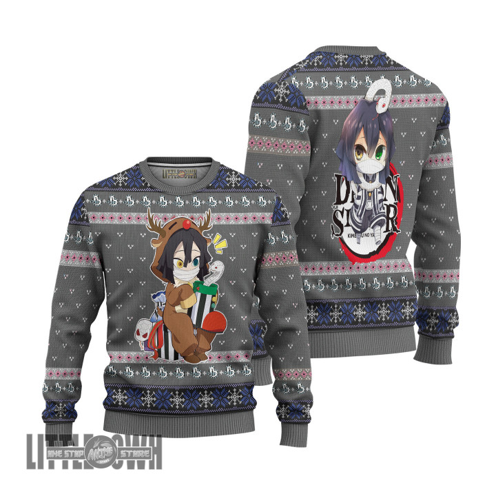 KnY Obanai Ugly Christmas Sweater Demon Slayer Custom Anime Knitted Sweatshirt