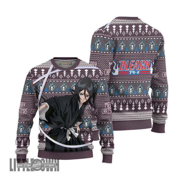 Bleach Ugly Christmas Sweater Rukia Kuchiki Custom Anime Knitted Sweatshirt