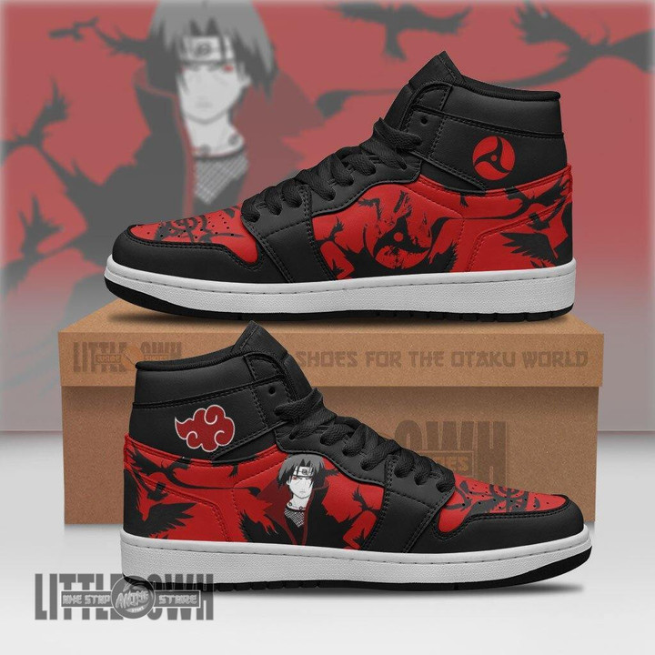 Itachi Akatsuki Sneakers Custom Crow Design On Anime Shoes