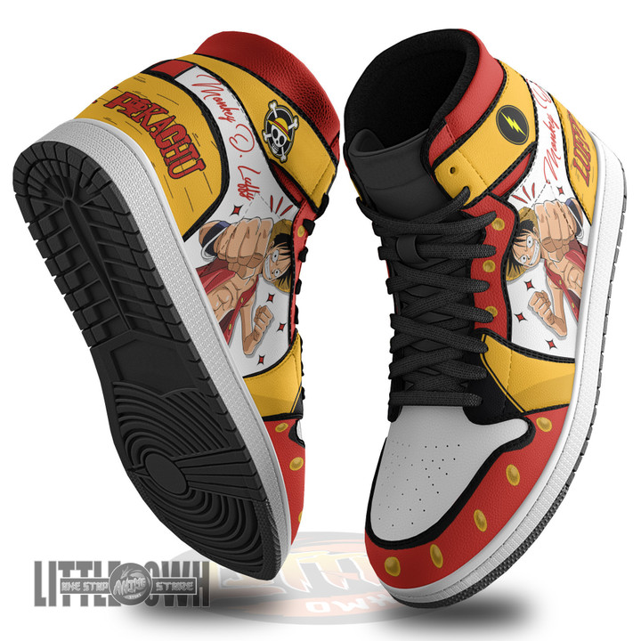 Luffy x Pikachu Custom Pokemon Boot Sneakers One Piece Anime Shoes