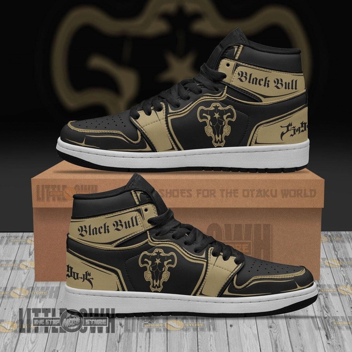 Black Bull JD Sneakers Custom Black Clover Anime Shoes - LittleOwh - 1