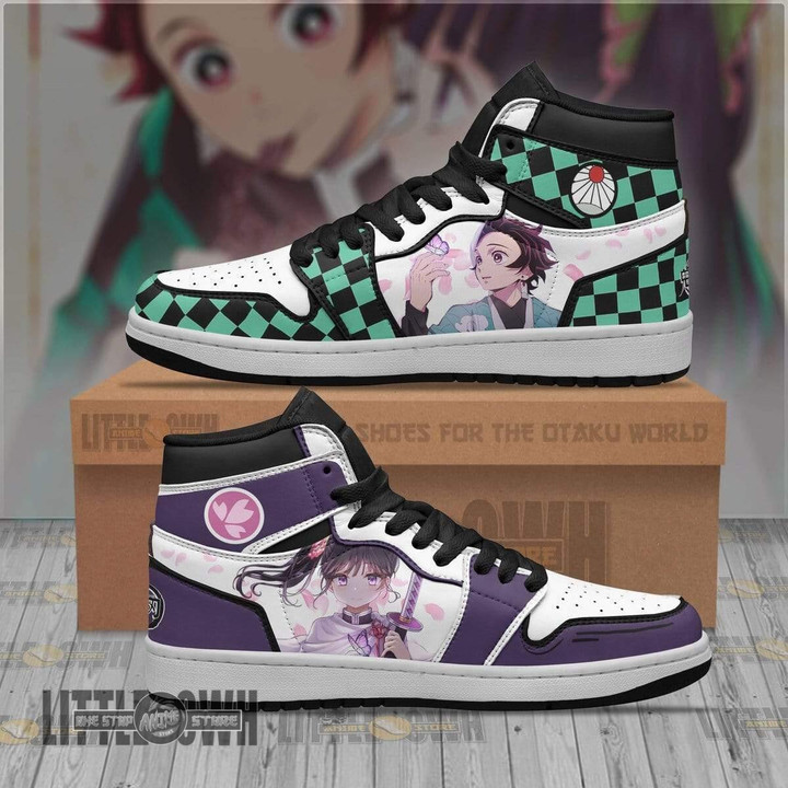 Tanjiro x Kanao JD Sneakers Custom KNY Anime Shoes - LittleOwh - 1