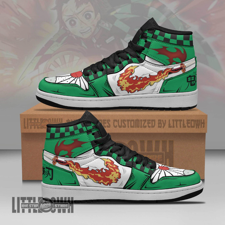 Tanjiro Kamado JD Sneakers KNY Fire Skill Custom Anime Shoes - LittleOwh - 1