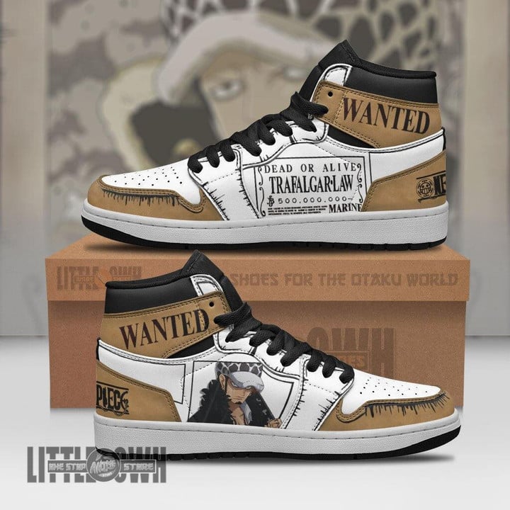 Trafalgar D Water Law Wanted JD Sneakers Custom One Piece Anime Shoes - LittleOwh - 1