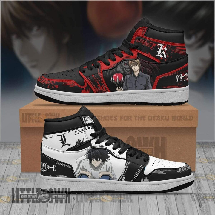 Kira x L JD Sneakers Custom Death Note Anime Shoes - LittleOwh - 1