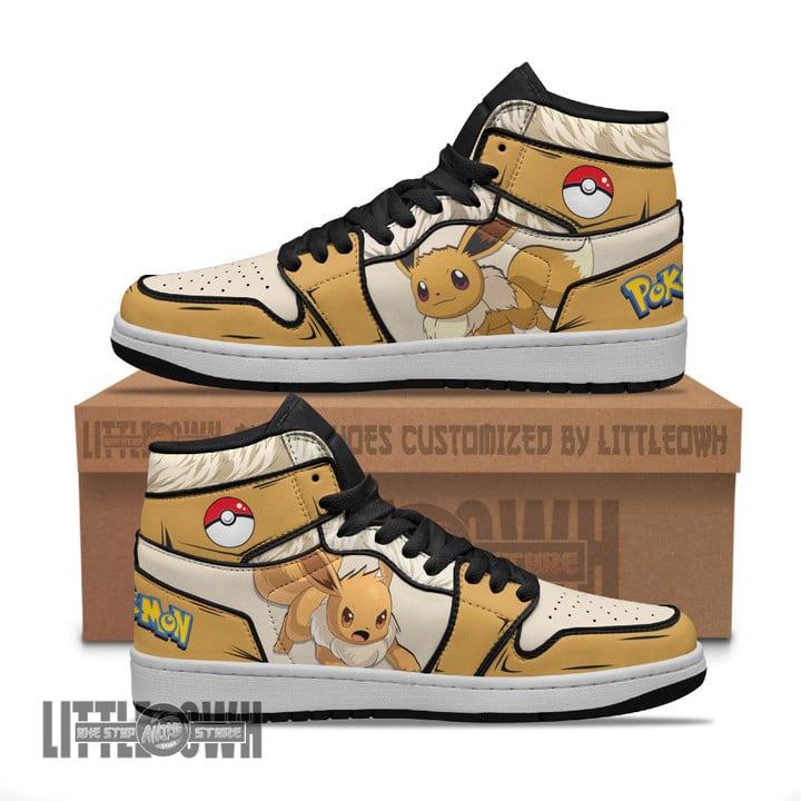 Eevee Shoes Custom Pokemon Anime JD Sneakers - LittleOwh - 1