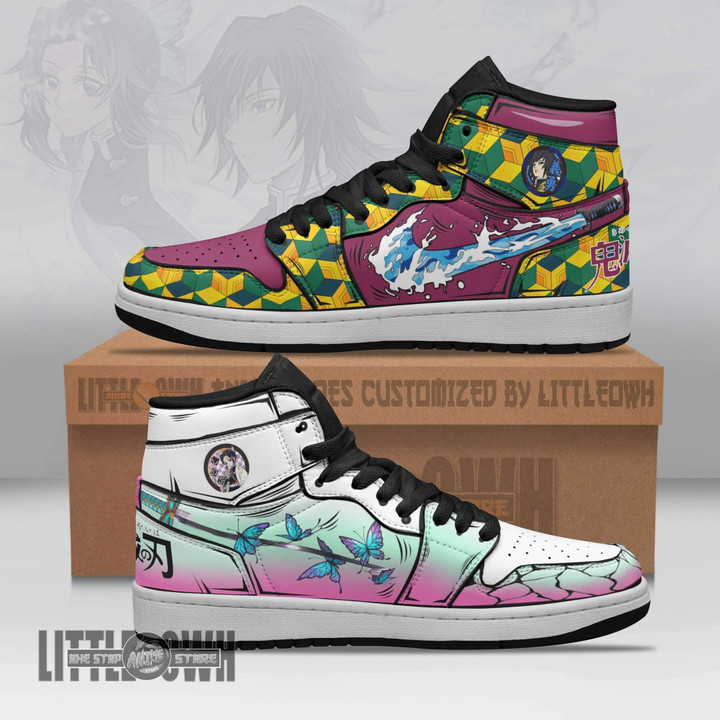 Shinobu x Giyuu JD Sneakers Custom Breathing KNY Anime Shoes - LittleOwh - 1