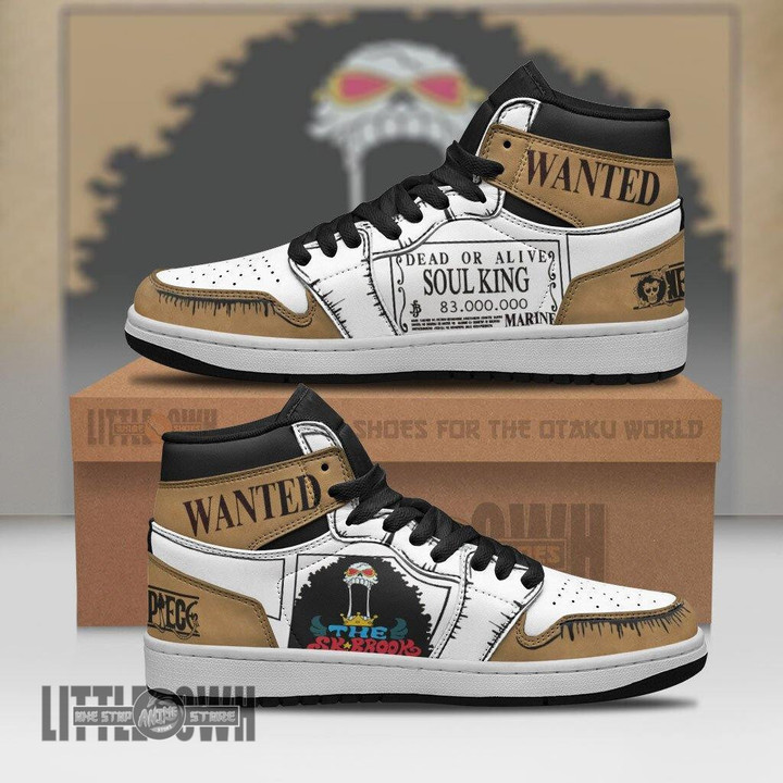 Brook Wanted JD Sneakers Custom One Piece Anime Shoes - LittleOwh - 1