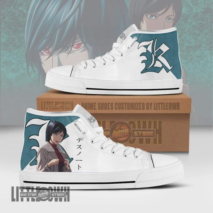 Kiyomi Takada High Top Canvas Shoes Custom Death Note Anime Sneakers - LittleOwh - 1