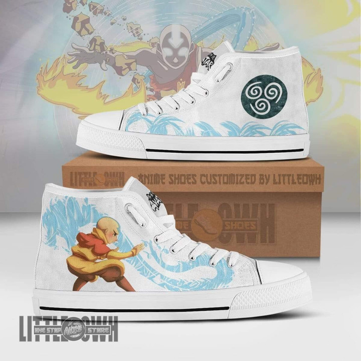 Aang High Top Canvas Shoes Custom Airbending Avatar: The Last Airbender Anime Sneakers - LittleOwh - 1