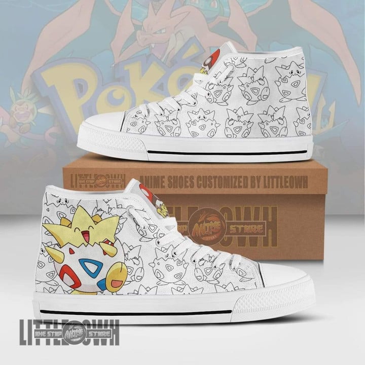 Togepi High Top Canvas Shoes Custom Pokemon Anime Sneakers - LittleOwh - 1