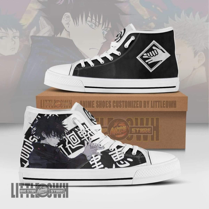 Megumi Fushiguro High Top Canvas Shoes Custom Jujutsu Kaisen Anime Sneakers - LittleOwh - 1