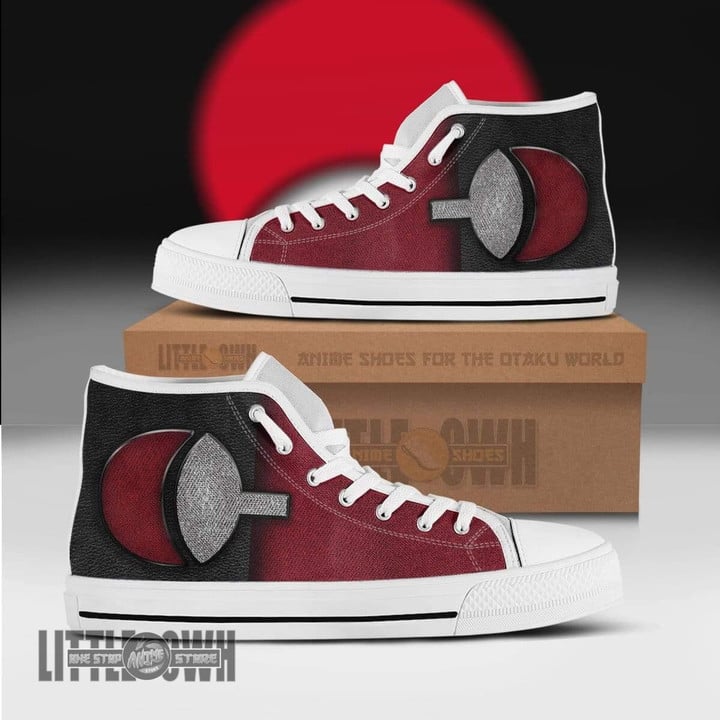 Uchiha Clan High Top Sneakers Custom Nrt Anime Canvas Shoes - LittleOwh - 1