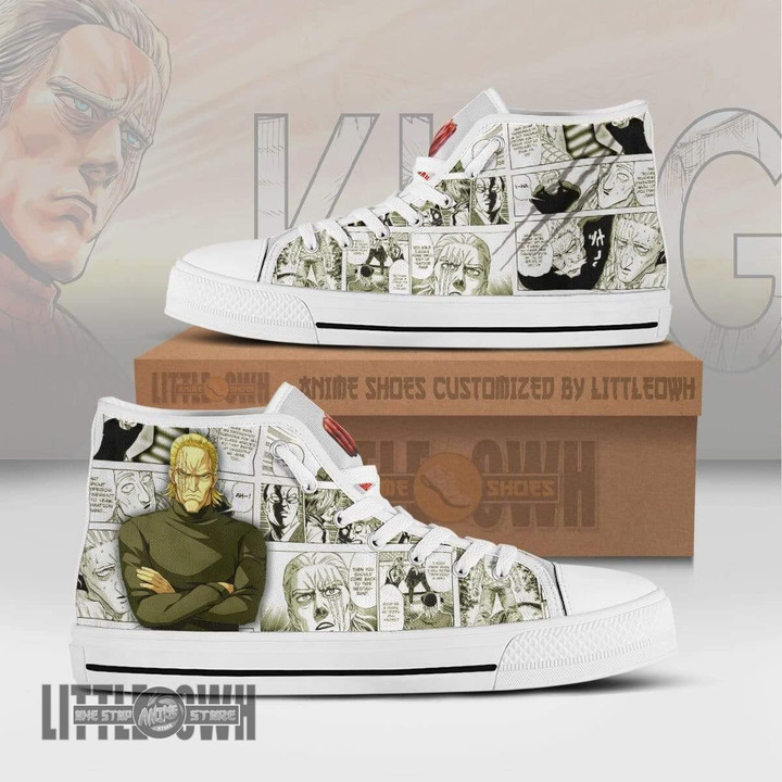 King High Top Canvas Shoes Custom One Punch Man Anime Mixed Manga Style - LittleOwh - 1