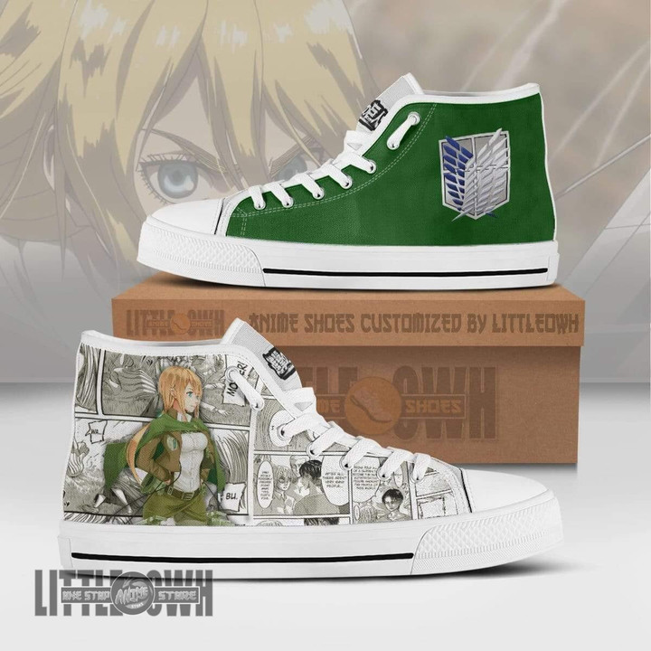 Historia High Top Canvas Shoes Custom Attack on Titan Anime Mixed Manga - LittleOwh - 1