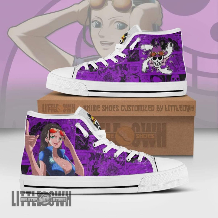 Nico Robin High Top Shoes Custom 1Piece Anime Canvas Sneakers - LittleOwh - 1