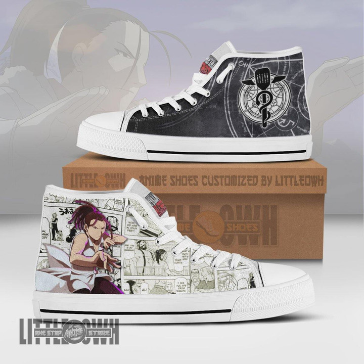 Izumi Curtis High Top Canvas Shoes Custom Fullmetal Alchemist Anime Mixed Manga Style - LittleOwh - 1
