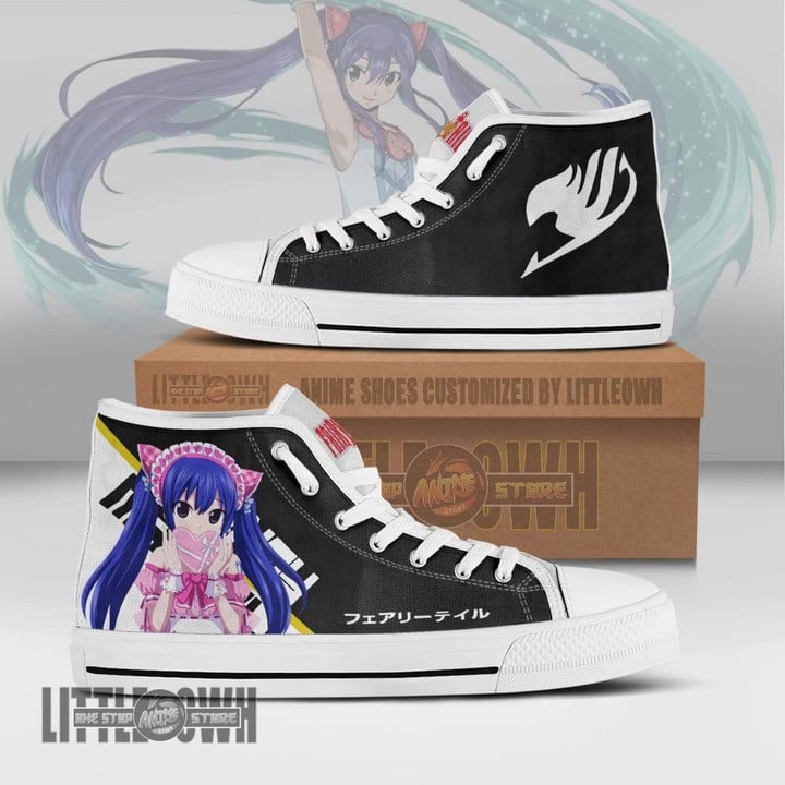 Wendy Marvell High Top Canvas Shoes Custom Fairy Tail Anime Sneakers - LittleOwh - 1