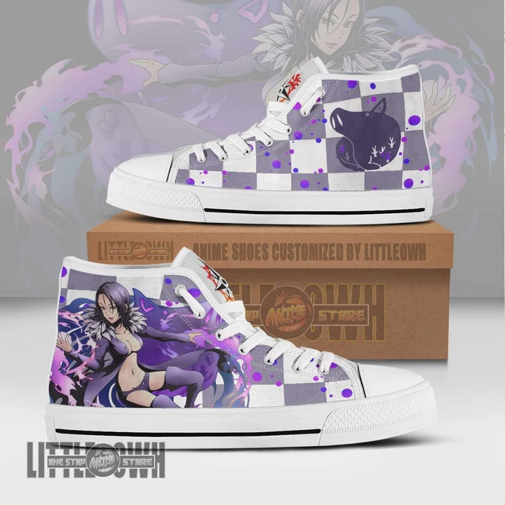 Merlin High Top Canvas Shoes Custom The Seven Deadly Sins Anime Sneakers - LittleOwh - 1