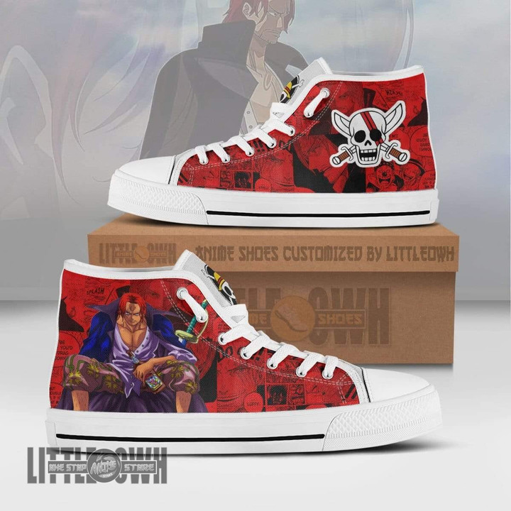 Shanks High Top Shoes Custom 1Piece Anime Canvas Sneakers - LittleOwh - 1