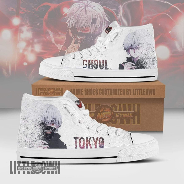 Ken Kaneki Shoes Tokyo Ghoul Sneakers Custom Anime High Tops - LittleOwh - 1